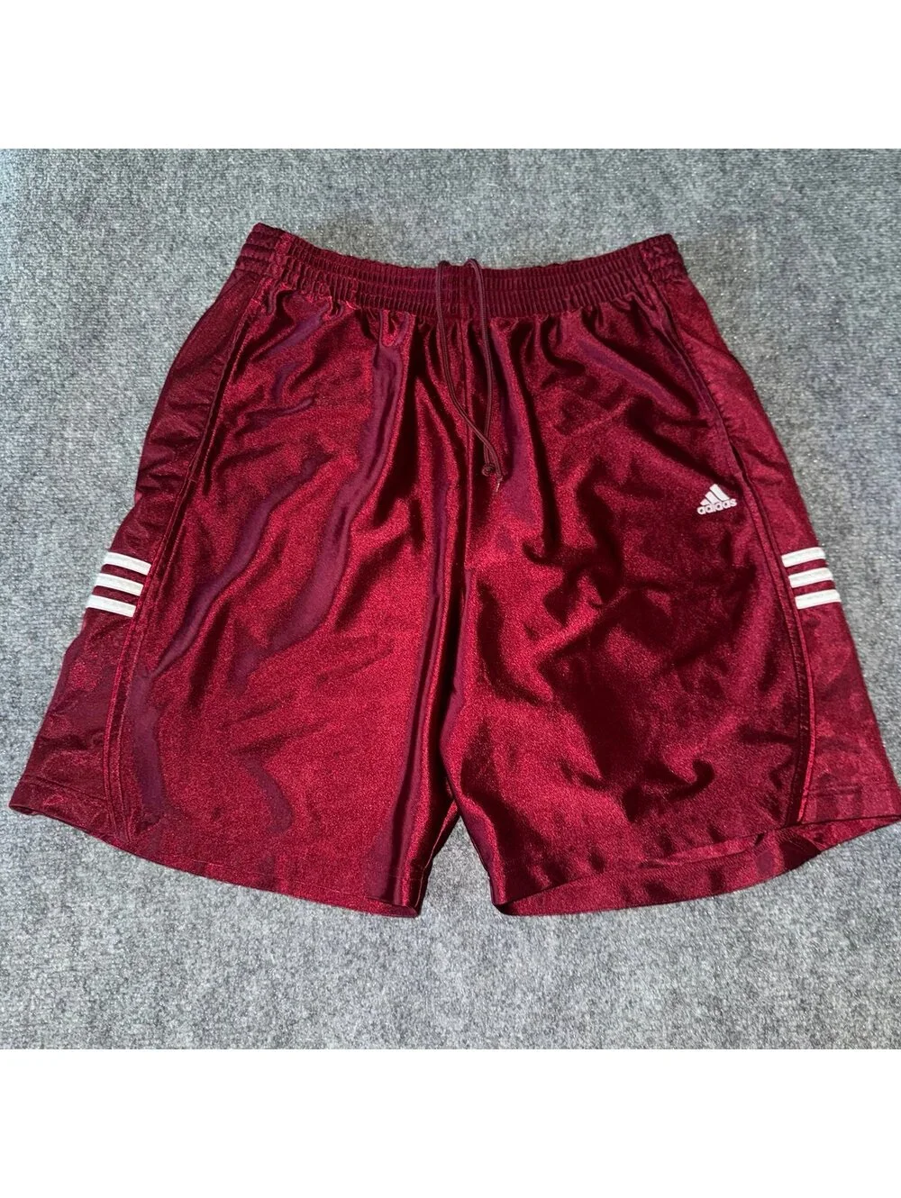 Adidas Grail Burgundy Dazzle Baggy Hoop Shorts Mens LG Vtg y2k 90s Rare